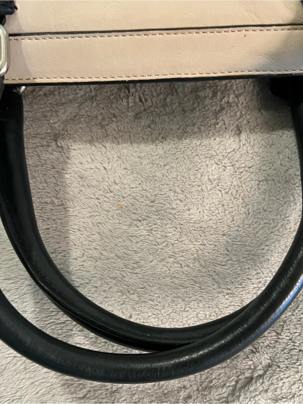 Coach Legacy Two-Tone North South Black and Cream Leather Satchel